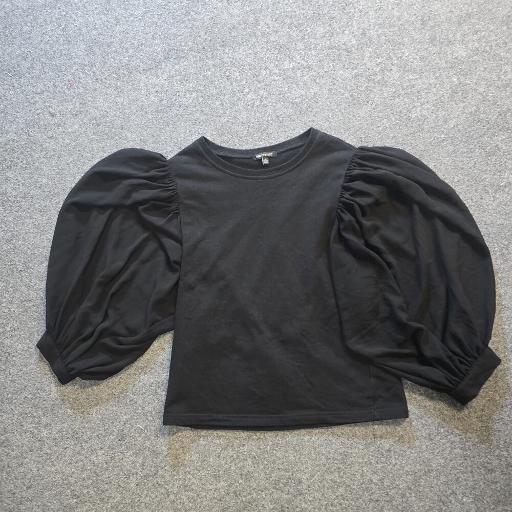 For Cynthia Sweater Womens Size Medium Black Balloon Sleeves Knit Casual Capsule